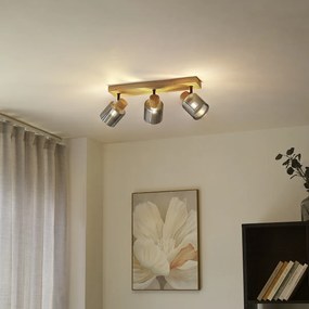 Модерен спот дърво с димно стъкло 3 светлини въртящ се и накланящ се - Gracy