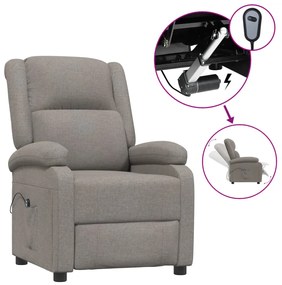 3098360 vidaXL Електрически реклайнер стол, таупе, текстил