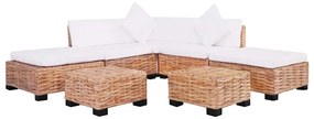 244624 vidaXL Комплект мека мебел, 18 части, естествен ратан