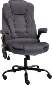 20572 vidaXL Масажиращ офис стол, тъмносив, кадифе