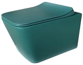 Конзолна тоалетна чиния ICC 5135DG, седалка и капак, порцелан, тъмнозелен, 52x37x36см