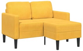 4107082 vidaXL Двуместен диван с шезлонг в L-образна форма Светложълт 125 см
