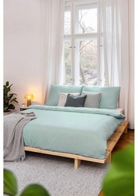 Черно двойно легло от борова дървесина с решетка 180x200 cm Japan - Karup Design