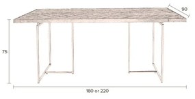 Трапезна маса със стоманена конструкция , 220 x 90 cm Class - Dutchbone