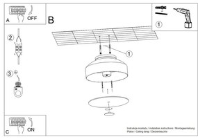 Зелено осветително тяло за таван Blacko – Sollux