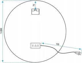 Огледало LED 60cm BAS P11240