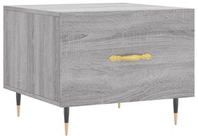 829360 vidaXL Кафе маса, сив сонома, 50x50x40 см, инженерно дърво