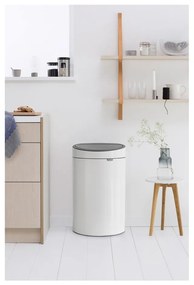 Бяло стоманено кошче за боклук, отваряне с докосване 40 l Touch Bin – Brabantia