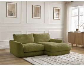 Шенилов ъглов диван в цвят каки (десен ъгъл) Leonore – Bobochic Paris