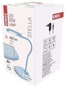 Светлосиня настолна LED лампа с възможност за димиране (височина 55 cm) Stella - EMOS