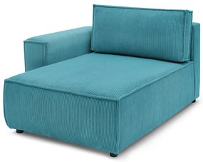 Модул за диван от син велур, ляв ъгъл Nihad modular - Bobochic Paris