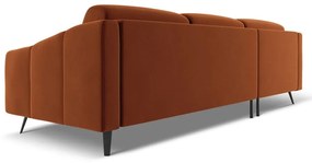 Оранжев кадифен ъглов диван (ляв ъгъл) Nalu – Makamii