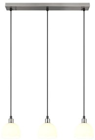 Бяло-сребристо висящо осветително тяло със стъклен абажур Molly – Trio