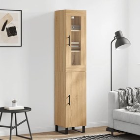 3199196 vidaXL Висок шкаф, сонома дъб, 34,5x34x180 см, инженерно дърво