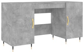 829528 vidaXL Бюро, бетонно сиво, 140x50x75 см, инженерно дърво