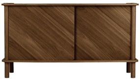 Кафяв скрин от масивен дъб с плъзгащи се врати 135x73,5x48 cm Italic – UMAGE