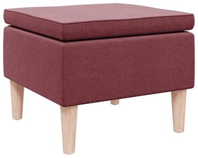 329449 vidaXL Табуретка с дървени крака, виненочервена, текстил