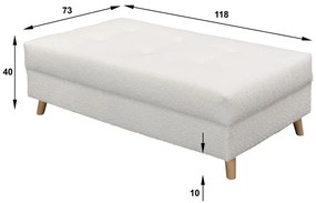 Табуретка от бял плат букле Ariella – Ropez