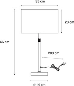 Лампа за маса черна с кадифена абажура зелена 35см - Parte