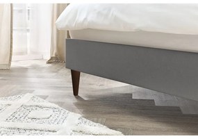 Антрацитно тапицирано двойно легло с решетка 160x200 cm Sary - Bobochic Paris