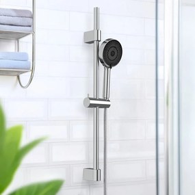 Душ комплект от неръждаема стомана в сребрист цвят с подвижен държач 70 cm Softwater – Wenko