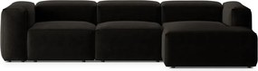 Черен ъглов диван (десен ъгъл) Bergamo – Cosmopolitan Design