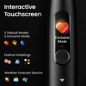 Електрическа четка за зъби Oclean X Ultra 20, AI гласов асистент, 84000 об/мин, Wi-Fi, Bluetooth, Touch screen, До 40 дни автономност, Черен