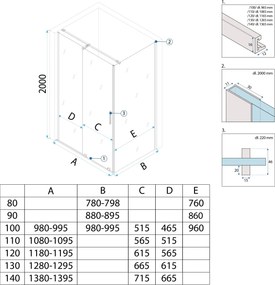 Душ кабина REA Montana Gold Brush 130x100