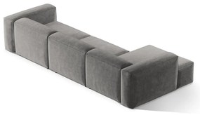 Светлосив ъглов диван от рипсено кадифе (ляв ъгъл) Bergano – Cosmopolitan Design