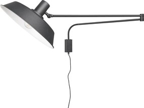 Матово черно стенна лампа с огъваща се структура за контакт ø 35,5 cm Bolder – Trio