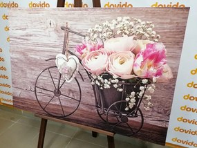 Картина на платно – Прекрасни цветя във винтидж ваза