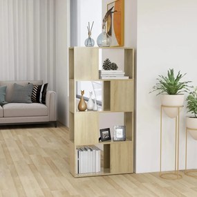 809083 vidaXL Библиотека, дъб сонома, 60x24x124,5 см, инженерно дърво