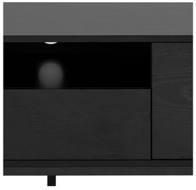 Черна маса за телевизор от декор от ясен 140x45 cm Seaford – Actona