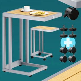 Странична масичка с WPC плоскост - 65,5 x 50 x 40 cm Сив