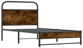 4100368 vidaXL Рамка за легло без матрак 100x190 см опушен дъб инженерно дърво