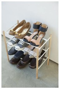 Метален телескопичен шкаф за обувки в естествено бяло - YAMAZAKI