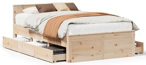 3308783 vidaXL Рамка за легло без матрак с табла 120x190 см борово дърво масив