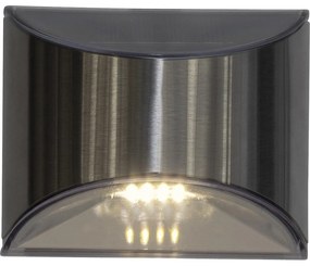 Комплект от 2 слънчеви LED лампи за стена от неръждаема стомана, височина 8 см Wally - Star Trading