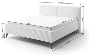 Бежово двойно легло 180x200 cm тапицирано с място за съхранение с включена подматрачна рамка Matera – Meise Möbel