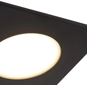 Комплект от 6 вградени прожектора черни с LED 3-степенна димираща IP65 - Simply