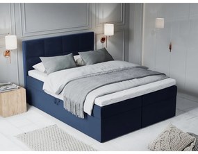 Синьо кадифено двойно легло , 180 x 200 cm Mimicry - Mazzini Beds