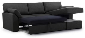 Антрацитен сгъваем ъглов диван (десен ъгъл) Janson – Scandic