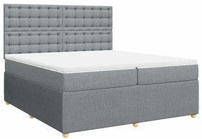 3292177 vidaXL Боксспринг легло с матрак, светлосиво, 200x200 см, плат