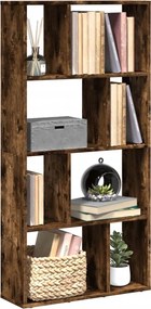 858151 vidaXL Библиотека, опушен дъб, 60x20x120,5 см, инженерно дърво