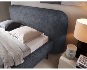 Синьо двойно легло 180x200 cm тапицирано с място за съхранение с включена подматрачна рамка Pointt – ELTAP