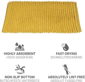 Жълт текстилен килим за баня 50x80 cm Solivo – Wenko