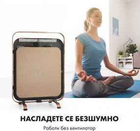 Klarstein HeatPal Marble Blackline, инфрачервен отоплител, 1300 W, мрамор, алуминий