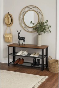 Черна стоманена стойка за обувки 80x45x30 cm Arne – Bonami Essentials