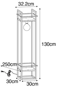 Индустриална подова лампа черна - Cage Rack