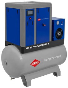 Винтов компресор APS 15 IVR Combi Dry X 10 bar 15 hp/11 kW 380-1500 l/min 500 l 369213-IVR